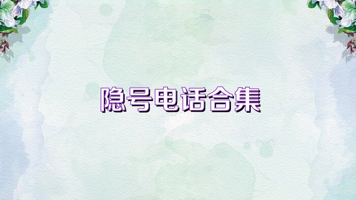 隐号电话合集