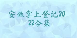 安徽掌上登记2022合集