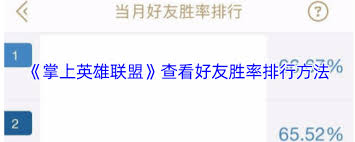掌上英雄联盟如何查看胜率排行