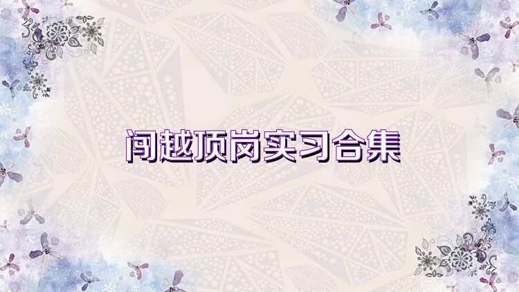 闯越顶岗实习合集